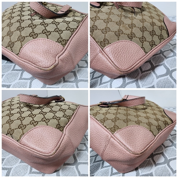 Gucci Small GG Canvas Bree satchel Bag Beige/Pink - Picture 13 of 14